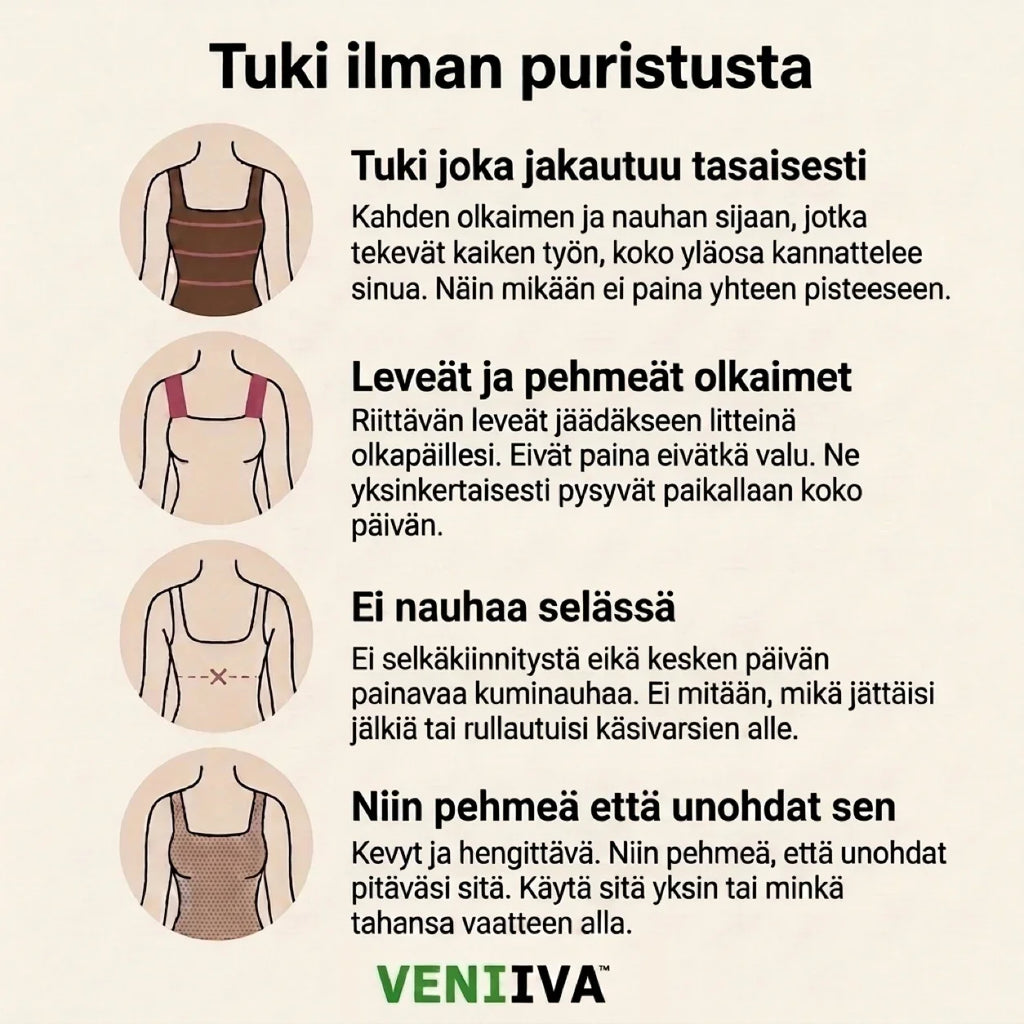 Veniiva toppi sisäänrakennetulla rintaliivillä
